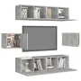 Set muebles de salón TV 6 pzas madera ingeniería gris hormigón by vidaXL, TV Furniture - Ref: Foro24-3079102, Price: 165,48 €...