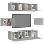 Set muebles de salón TV 6 pzas madera ingeniería gris hormigón de vidaXL, Muebles TV - Ref: Foro24-3079102, Precio: 157,18 €,...