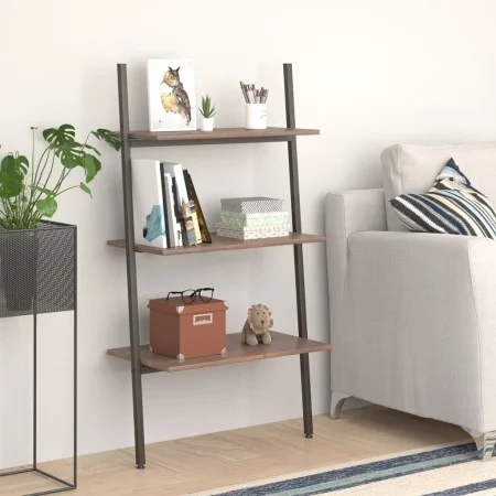Schrägregal 3 Böden dunkelbraun schwarz 64x34x116 cm von vidaXL, Bücherregale und Regale - Ref: Foro24-336371, Preis: 38,68 €...