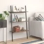Schrägregal 3 Böden dunkelbraun schwarz 64x34x116 cm von vidaXL, Bücherregale und Regale - Ref: Foro24-336371, Preis: 38,68 €...