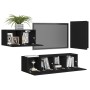 4-teiliges TV-Wohnzimmermöbelset aus schwarzem Holzwerkstoff von vidaXL, TV-Möbel - Ref: Foro24-3078782, Preis: 126,75 €, Rab...