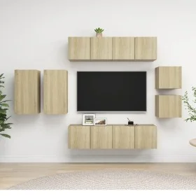 Juego de muebles de salón 8 piezas roble Sonoma de vidaXL, Muebles TV - Ref: Foro24-3079019, Precio: 233,80 €, Descuento: %