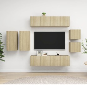 Sonoma Oak 8 Piece Living Room Furniture Set by vidaXL, TV Furniture - Ref: Foro24-3079019, Price: 231,88 €, Discount: %