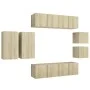 Juego de muebles de salón 8 piezas roble Sonoma de vidaXL, Muebles TV - Ref: Foro24-3079019, Precio: 233,80 €, Descuento: %