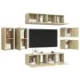 8-teiliges Wohnzimmermöbelset aus Sonoma-Eiche von vidaXL, TV-Möbel - Ref: Foro24-3079019, Preis: 233,80 €, Rabatt: %