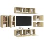 8-teiliges Wohnzimmermöbelset aus Sonoma-Eiche von vidaXL, TV-Möbel - Ref: Foro24-3079019, Preis: 231,88 €, Rabatt: %