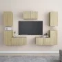 Set de muebles salón TV 7 pzas madera ingeniería roble Sonoma de vidaXL, Muebles TV - Ref: Foro24-3078986, Precio: 219,89 €, ...