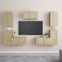 TV-Lounge-Möbel-Set 7-teilig Sonoma Eiche Holzwerkstoff von vidaXL, TV-Möbel - Ref: Foro24-3078986, Preis: 224,01 €, Rabatt: %