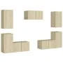 Set de muebles salón TV 7 pzas madera ingeniería roble Sonoma de vidaXL, Muebles TV - Ref: Foro24-3078986, Precio: 219,89 €, ...