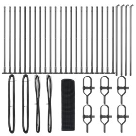Cerca de Alambre Soldado con 13 Postes con Brida Gris 0.4x50 m de Acero by , fence panels - Ref: Foro24-3352574, Price: 198,4...