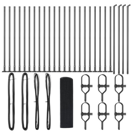 Cerca de Alambre Soldado con 13 Postes con Brida Gris 0.4x50 m de Acero by , fence panels - Ref: Foro24-3352574, Price: 198,4...