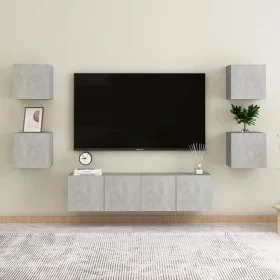 Wohnzimmermöbel-Set 6-teilig betongraues Holzwerkstoff von vidaXL, TV-Möbel - Ref: Foro24-3079080, Preis: 145,12 €, Rabatt: %