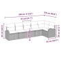 Conjunto de sofá de jardín con cojín 6 pcs Gris claro Poliratán