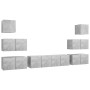 TV living room furniture set 8 pieces concrete gray engineered wood by vidaXL, TV Furniture - Ref: Foro24-3079134, Price: 201...
