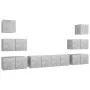 TV-Wohnzimmermöbel-Set, 8-teilig, Betongrau, Holzwerkstoff von vidaXL, TV-Möbel - Ref: Foro24-3079134, Preis: 197,93 €, Rabat...