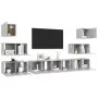 TV living room furniture set 8 pieces concrete gray engineered wood by vidaXL, TV Furniture - Ref: Foro24-3079134, Price: 197...