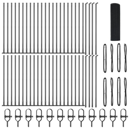 Cerca de Malla Soldada  con 13 Postes Flangeados Gris 0.6x100 m Acero | Foro24.es | Tu tienda online para hogar, jardín y más Foro24.es