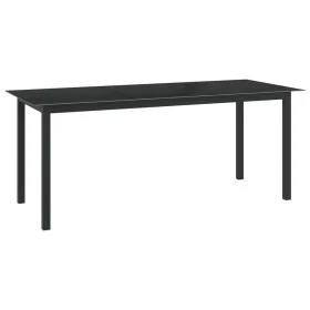 Gartentisch aus Aluminium und schwarzem Glas 190x90x74cm von vidaXL, Gartentische - Ref: Foro24-312202, Preis: 168,01 €, Raba...