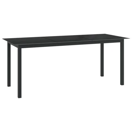 Mesa de jardín de aluminio y vidrio negro 190x90x74cm de vidaXL, Mesas de jardín - Ref: Foro24-312202, Precio: 166,15 €, Desc...