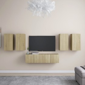 Sonoma Oak 6 Piece Living Room Furniture Set by vidaXL, TV Furniture - Ref: Foro24-3078994, Price: 200,65 €, Discount: %
