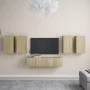 6-teiliges Wohnzimmermöbelset aus Sonoma-Eiche von vidaXL, TV-Möbel - Ref: Foro24-3078994, Preis: 200,61 €, Rabatt: %