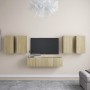 6-teiliges Wohnzimmermöbelset aus Sonoma-Eiche von vidaXL, TV-Möbel - Ref: Foro24-3078994, Preis: 200,65 €, Rabatt: %