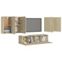 6-teiliges Wohnzimmermöbelset aus Sonoma-Eiche von vidaXL, TV-Möbel - Ref: Foro24-3078994, Preis: 200,65 €, Rabatt: %