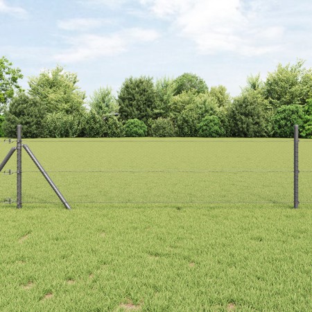 Valla Hexagonal  Gris 0.4x10 m Acero, Postes de Valla  7 pcs Gris Ø32 mm 80 cm Acero Galvanizado | Foro24.es | Tu tienda online para hogar, jardín y más Foro24.es