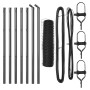 Cerca Hexagonal Gris 0.4x10 m Acero, Postes de Cerca 7 pcs Gris Ø32 mm 80 cm Acero Galvanizado de , Postes de cerca - Ref: Fo...