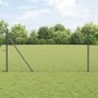 Cerca Hexagonal Gris 1x10 m Acero, Postes para Cerca 7 pcs Gris