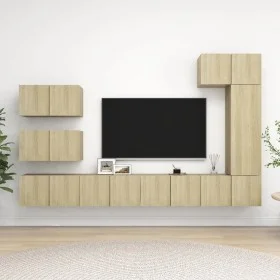 Wohnzimmer-TV-Möbelset 8-teilig aus Holzwerkstoff Sonoma-Eiche von vidaXL, TV-Möbel - Ref: Foro24-3079031, Preis: 275,47 €, R...