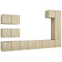 Wohnzimmer-TV-Möbelset 8-teilig aus Holzwerkstoff Sonoma-Eiche von vidaXL, TV-Möbel - Ref: Foro24-3079031, Preis: 257,03 €, R...