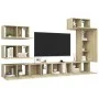 Set de muebles salón TV 8 pzas madera ingeniería roble Sonoma de vidaXL, Muebles TV - Ref: Foro24-3079031, Precio: 275,47 €, ...