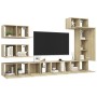 Wohnzimmer-TV-Möbelset 8-teilig aus Holzwerkstoff Sonoma-Eiche von vidaXL, TV-Möbel - Ref: Foro24-3079031, Preis: 257,03 €, R...