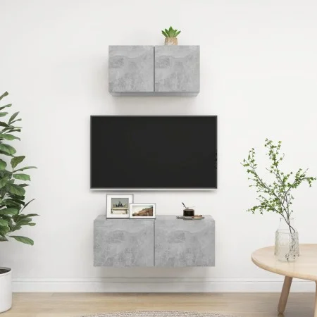 Living room furniture set 2 pieces concrete gray engineered wood by vidaXL, TV Furniture - Ref: Foro24-3079120, Price: 65,46 ...