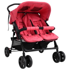 Carrito para gemelos de acero rojo