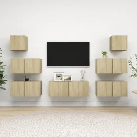 Sonoma Oak 7-Piece Living Room Furniture Set by vidaXL, TV Furniture - Ref: Foro24-3079027, Price: 211,07 €, Discount: %