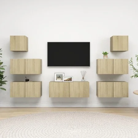 Juego de muebles de salón 7 piezas roble Sonoma de vidaXL, Muebles TV - Ref: Foro24-3079027, Precio: 210,55 €, Descuento: %