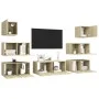Juego de muebles de salón 7 piezas roble Sonoma de vidaXL, Muebles TV - Ref: Foro24-3079027, Precio: 210,55 €, Descuento: %