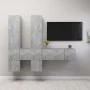 Set muebles de salón TV 7 pzas madera ingeniería gris hormigón de vidaXL, Muebles TV - Ref: Foro24-3079138, Precio: 214,80 €,...