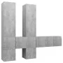Set muebles de salón TV 7 pzas madera ingeniería gris hormigón de vidaXL, Muebles TV - Ref: Foro24-3079138, Precio: 214,80 €,...