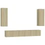 Wohnzimmer-TV-Möbelset 5-teilig aus Holzwerkstoff Sonoma-Eiche von vidaXL, TV-Möbel - Ref: Foro24-3078958, Preis: 174,63 €, R...