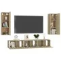 Wohnzimmer-TV-Möbelset 5-teilig aus Holzwerkstoff Sonoma-Eiche von vidaXL, TV-Möbel - Ref: Foro24-3078958, Preis: 174,63 €, R...