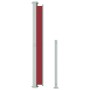 Toldo lateral retráctil de jardín rojo 180x500 cm