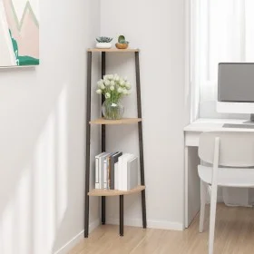 Corner shelving 3 levels light brown black 45.5x31.5x120cm by vidaXL, Bookcases and shelves - Ref: Foro24-336388, Price: 46,9...