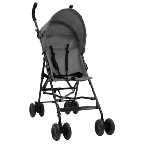 Hellgrauer und schwarzer Kinderwagen aus Stahl von vidaXL, Kinderwagen - Ref: Foro24-10395, Preis: 79,24 €, Rabatt: %