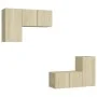 4-teiliges Wohnzimmermöbel-Set aus Sonoma-Eiche von vidaXL, TV-Möbel - Ref: Foro24-3079003, Preis: 132,91 €, Rabatt: %
