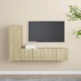 3-teiliges Wohnzimmermöbelset aus Sonoma-Eiche von vidaXL, TV-Möbel - Ref: Foro24-3078988, Preis: 108,48 €, Rabatt: %