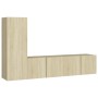3-teiliges Wohnzimmermöbelset aus Sonoma-Eiche von vidaXL, TV-Möbel - Ref: Foro24-3078988, Preis: 108,48 €, Rabatt: %