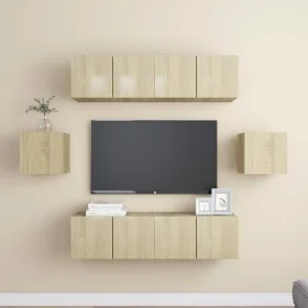 6-teiliges Wohnzimmermöbelset aus Sonoma-Eiche von vidaXL, TV-Möbel - Ref: Foro24-3078997, Preis: 169,55 €, Rabatt: %